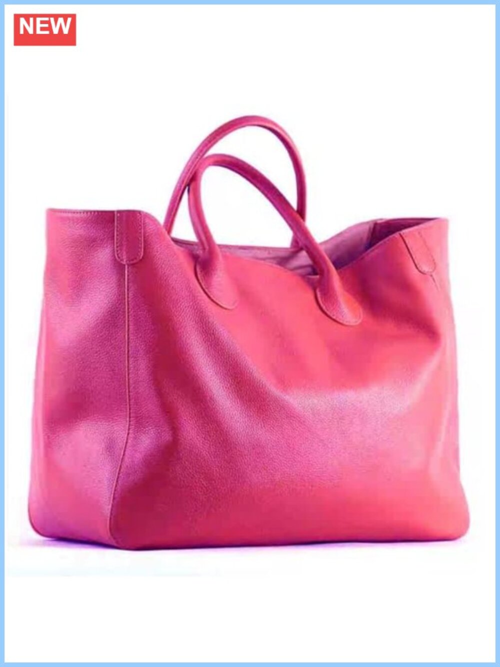 Large Leather Tote Bag Spacious Laptop Work Travel Handbag